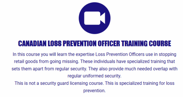 Canadian Loss Prevention Officer Training Course