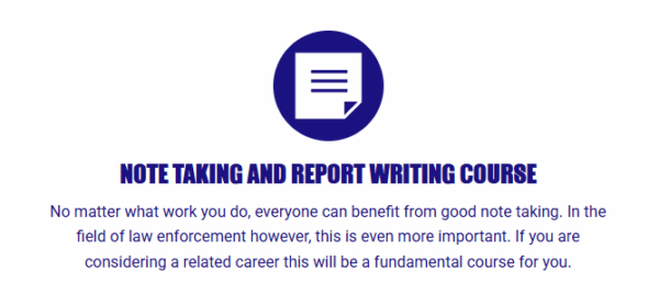 Note Taking and Report Writing Course