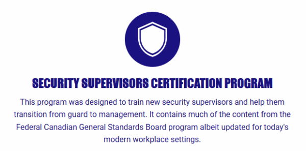 Security Supervisors Certification Program